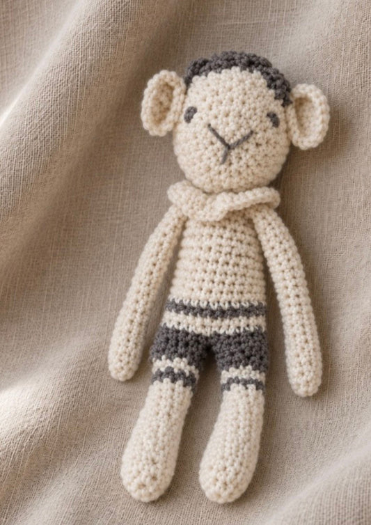 mouton doudou en short, le petit écolier