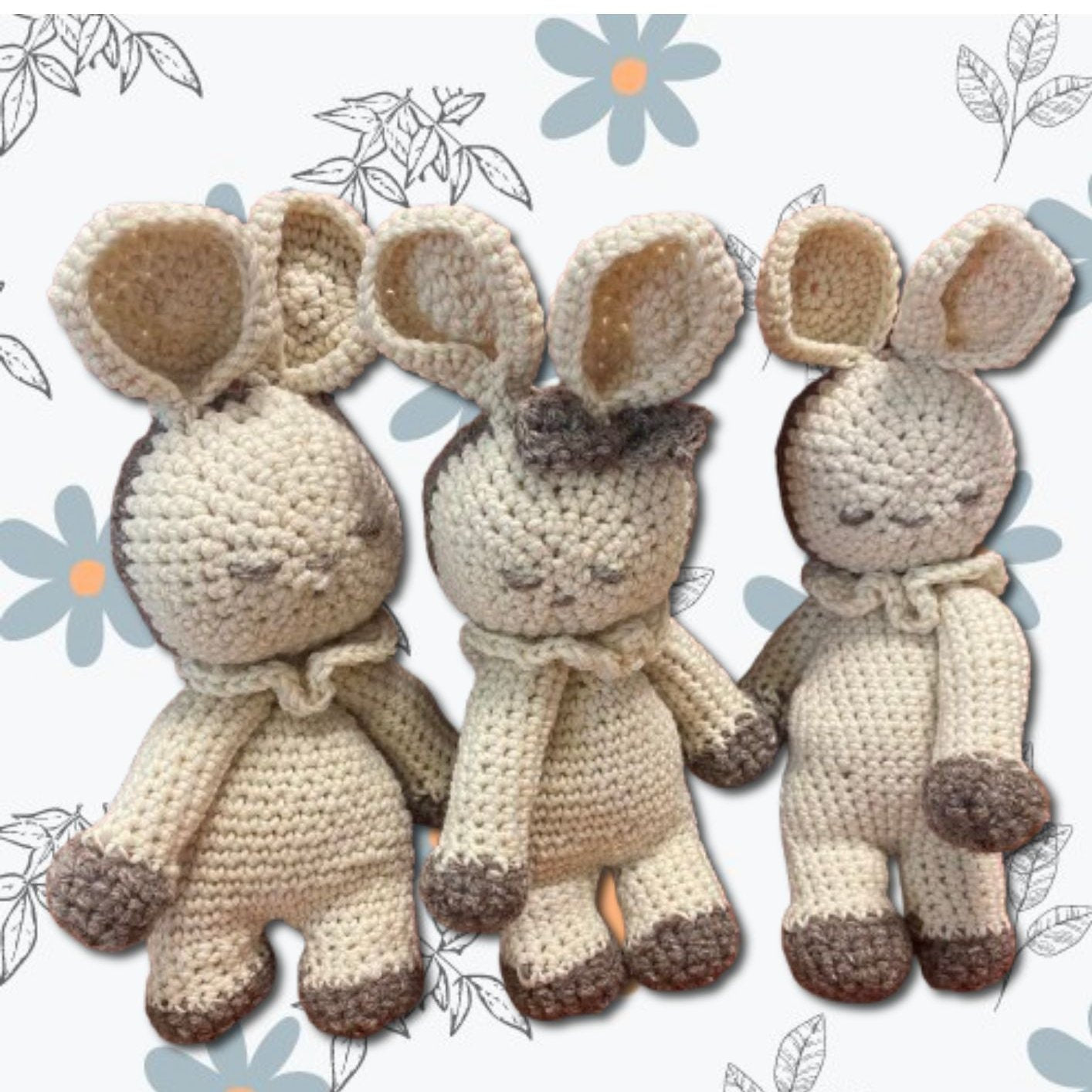 Doudou Lapin en pure laine  de mouton mérinos,  fait-main, 100 % produit et fabriqué en France. Non teinté, non traité.